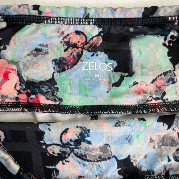 Zelos Cropped Floral Athletic Leggings Multicolor Women Size Medium Activewear - Picture 6 of 13